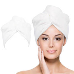 Ręcznik turban kosmetyczny do włosów biały polski